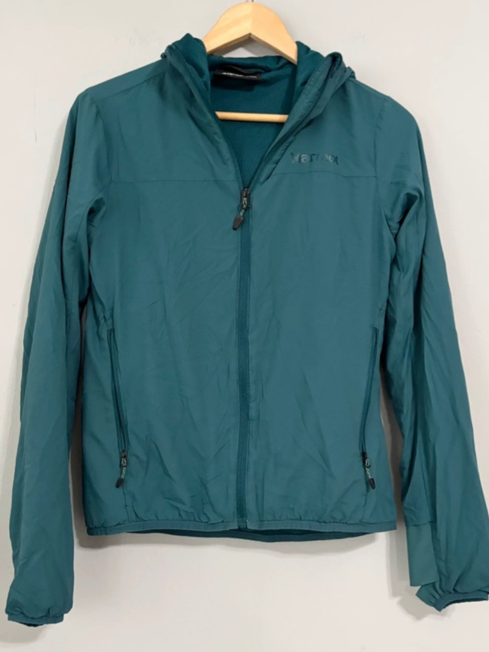 Marmont Teal Blue Windbreaker Style Hooded Jacket